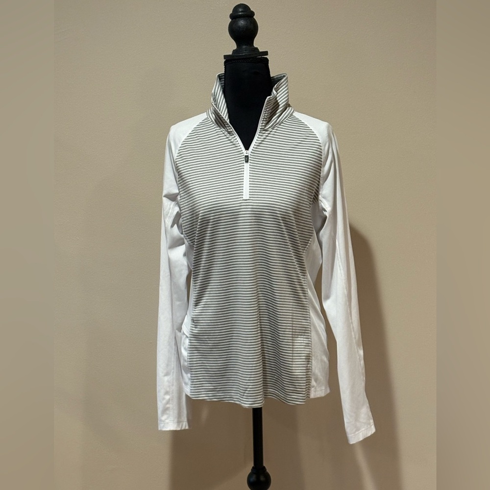 Cutter & Buck Women's Striped Quarter-Zip Top Size Med